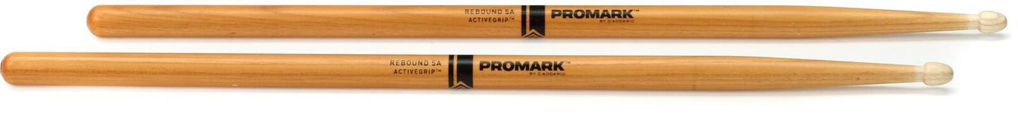 Promark Rebound 5A Activegrip Clear Wood Tip Drumsticks