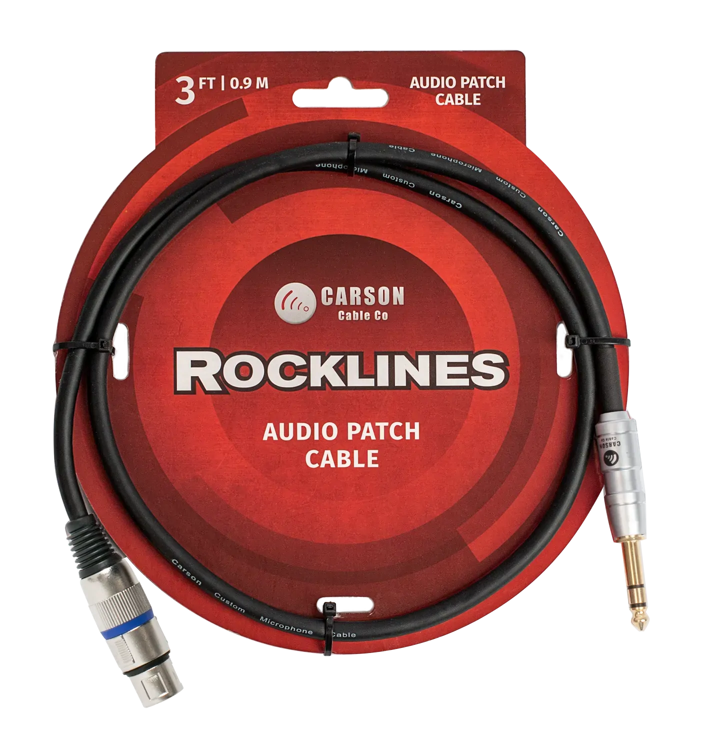Carson Cable Co Carson Rocklines 3' Audio Cable (6.3mm Stereo to XLR)