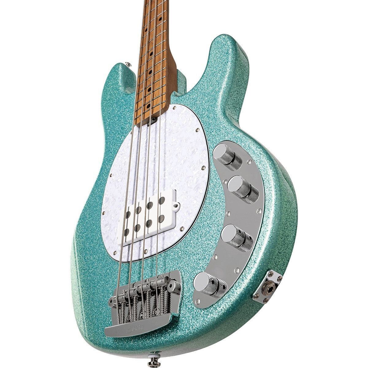 Sterling by Music Man SBMM StingRay RAY34 Sparkle, Seafoam Sparkle Bass — view 2