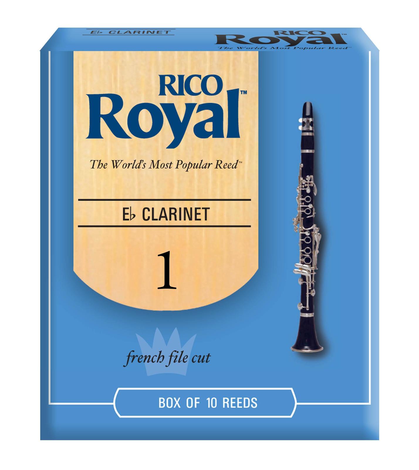 Rico Royal Eb Clarinet Reeds, Strength 1.0, 10-pack