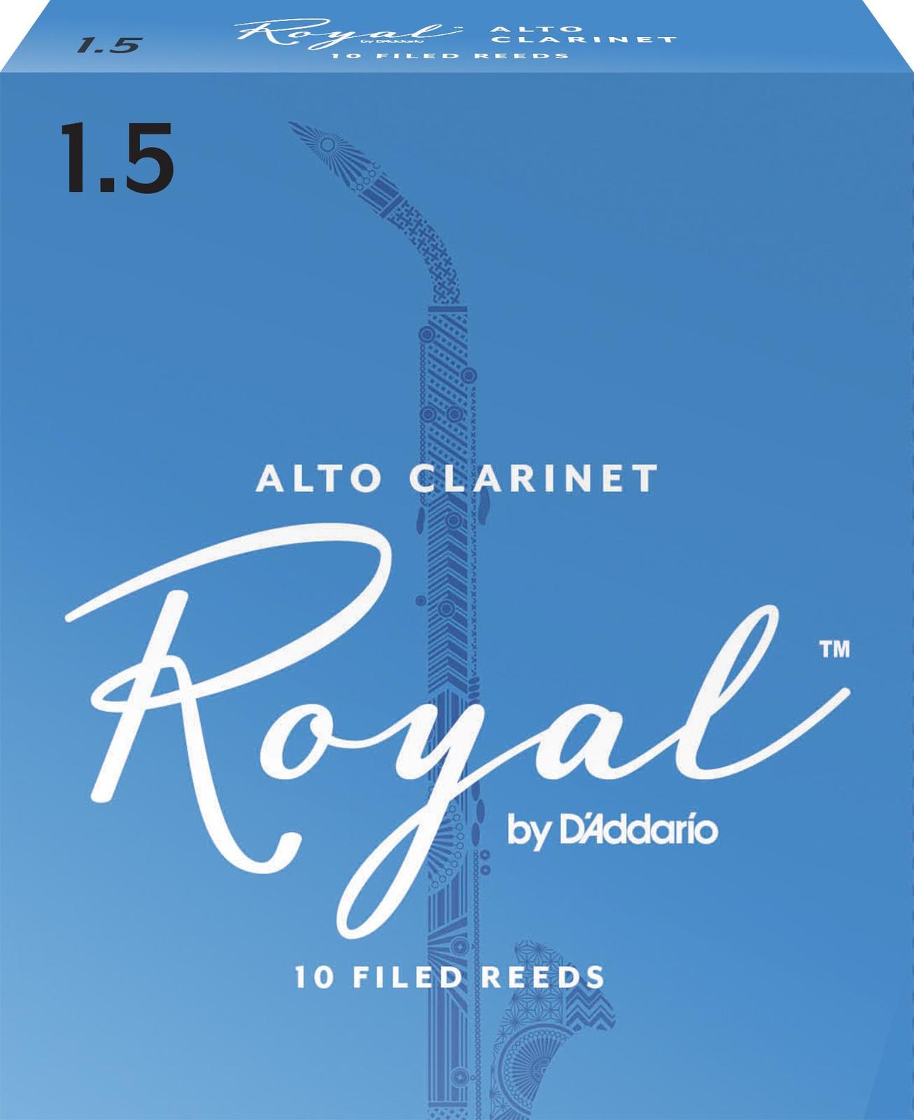Rico Royal Alto Clarinet Reeds, Strength 1.5, 10-pack
