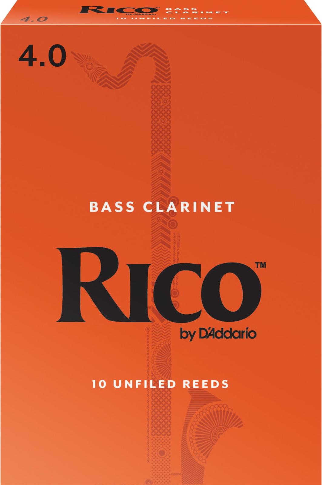 Rico by D'Addario Bass Clarinet Reeds, Strength 4, 10-pack