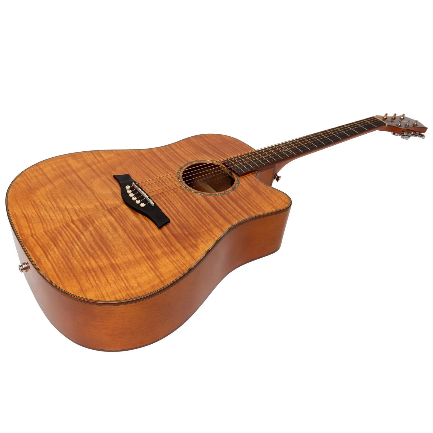 Ranch RG-D-4C Flame Maple Top Acoustic Dreadnought Cutaway Guitar Natural Gloss — view 5