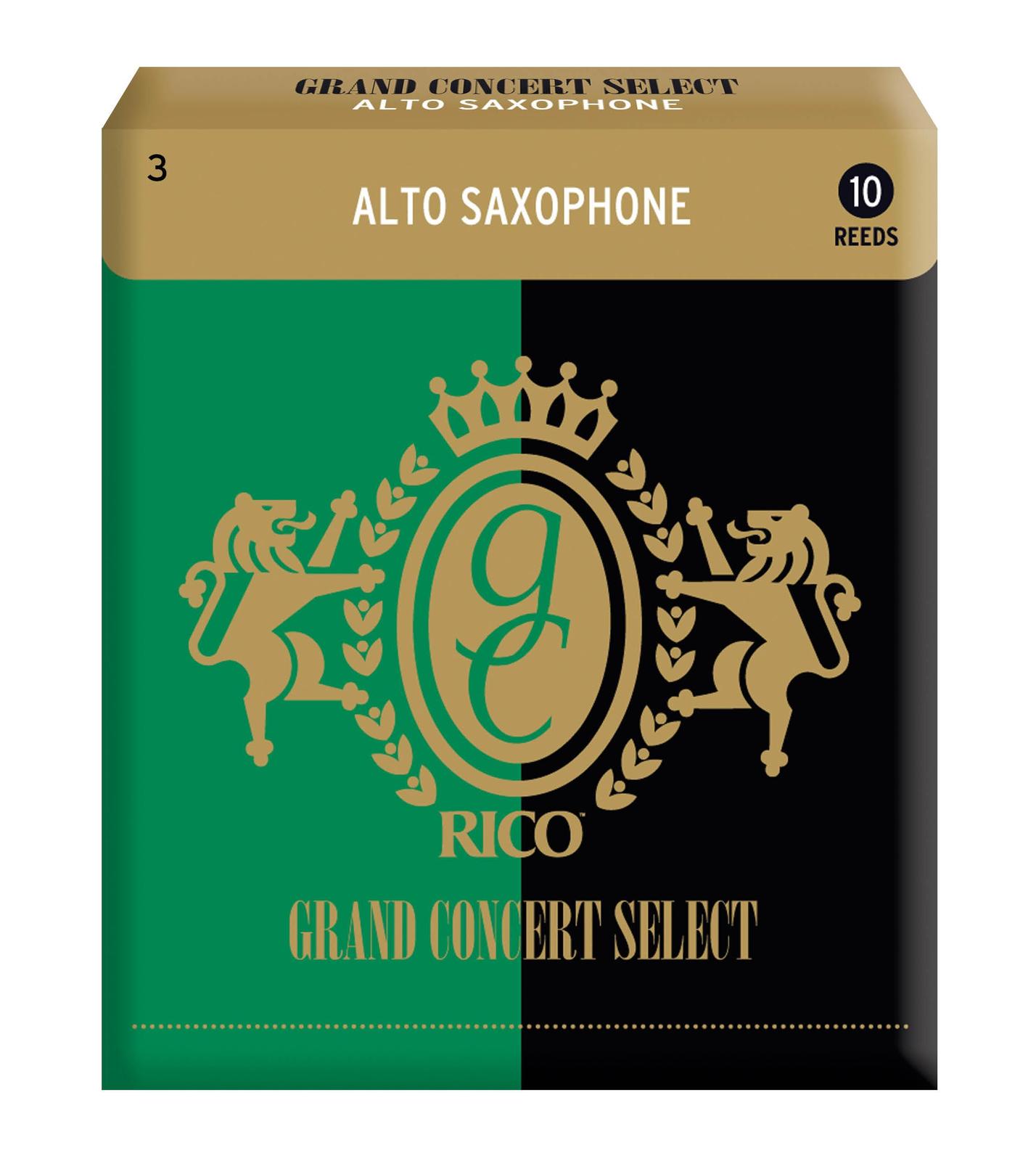 Rico Grand Concert Select Alto Sax Reeds, Strength 3.0, 10-pack