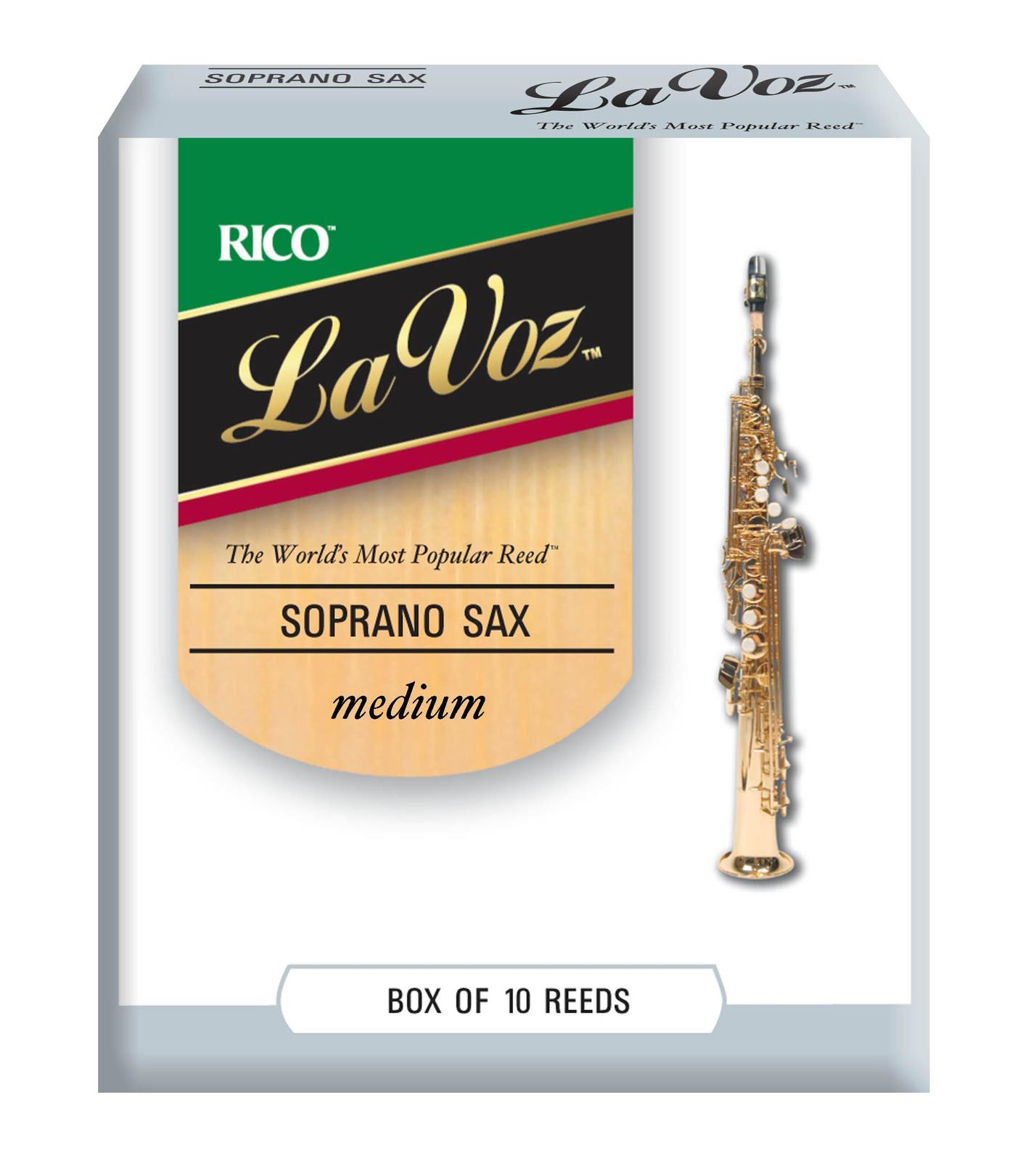 La Voz Soprano Sax Reeds, Strength Medium, 10-pack