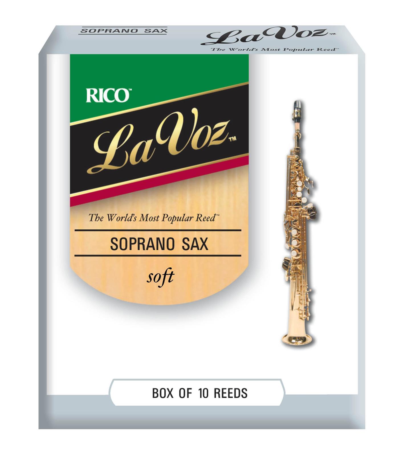 La Voz Soprano Sax Reeds, Strength Soft, 10-pack