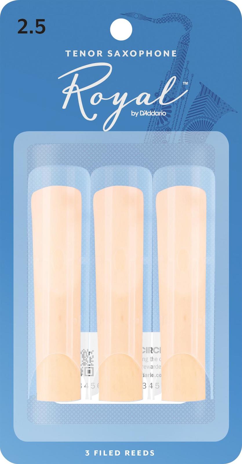 Rico Tenor Sax Reeds, Strength 2.5, 3-pack