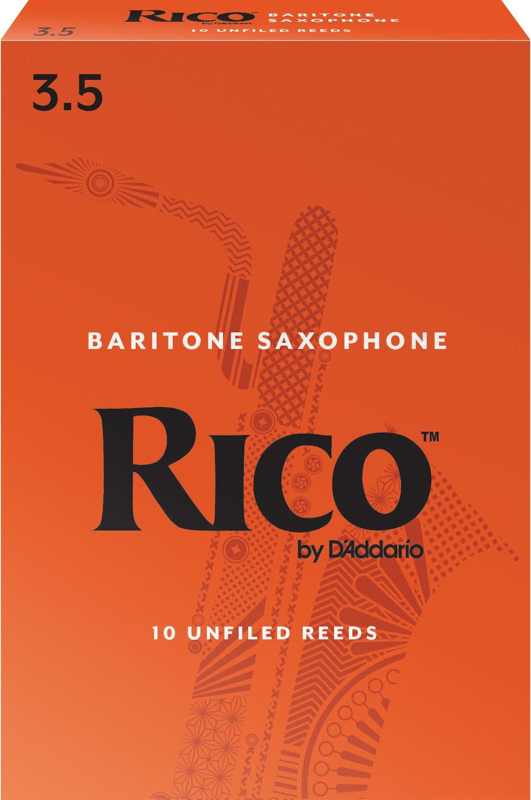 Rico Baritone Sax Reeds, Strength 3.5, 10-pack