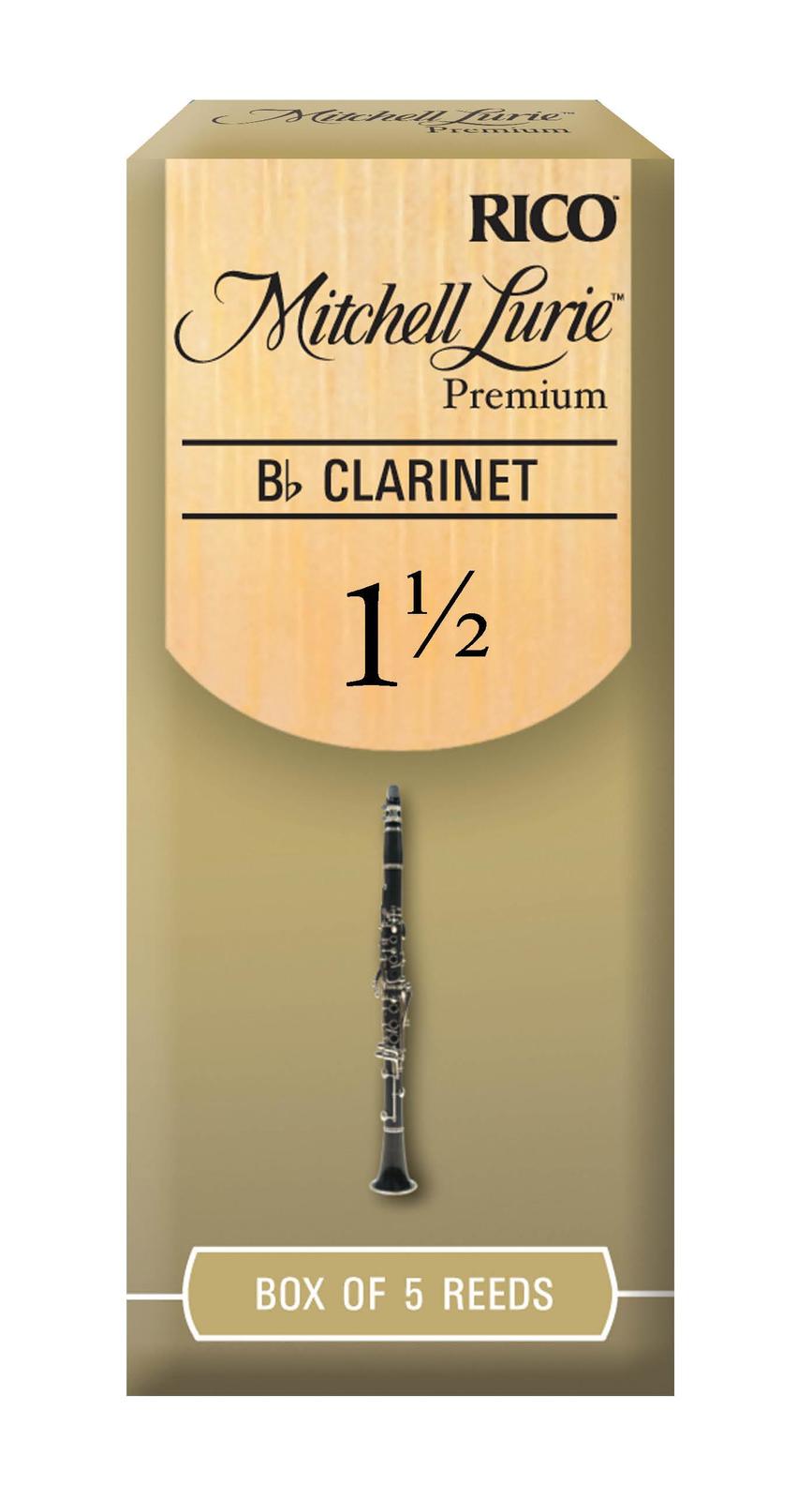 Mitchell Lurie Premium Bb Clarinet Reeds, Strength 1.5, 5-pack