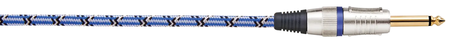 Carson Cable Co Rocklines 20ft Braided Blue Guitar Cable with Straight Jacks — view 2