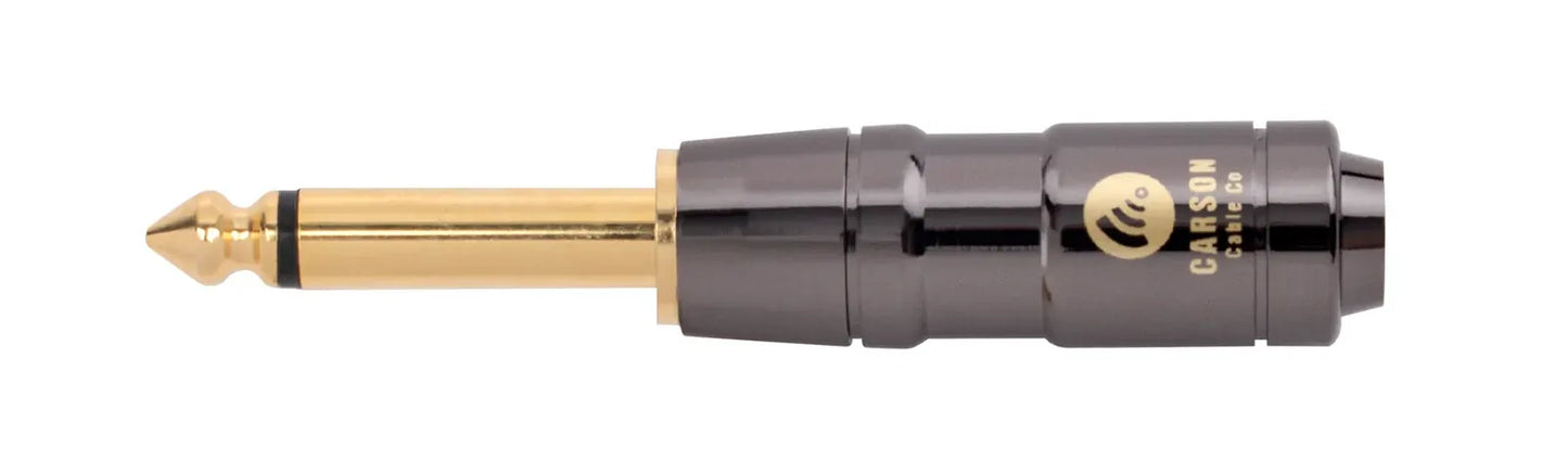 Carson Cable Co Carson Pro Plug Mono 6.3mm Gold Shaft Black Chrome Bar