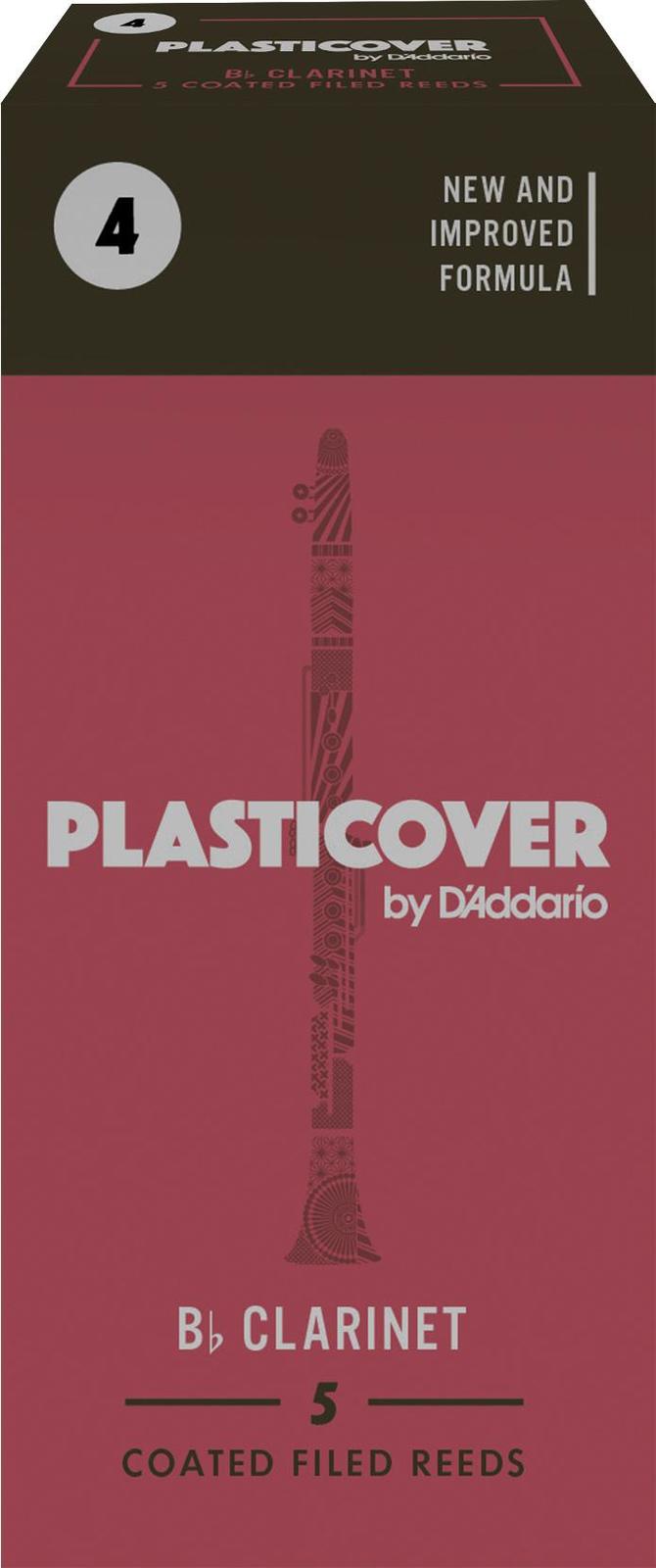 Rico Plasticover Bb Clarinet Reeds, Strength 4.0, 5-pack