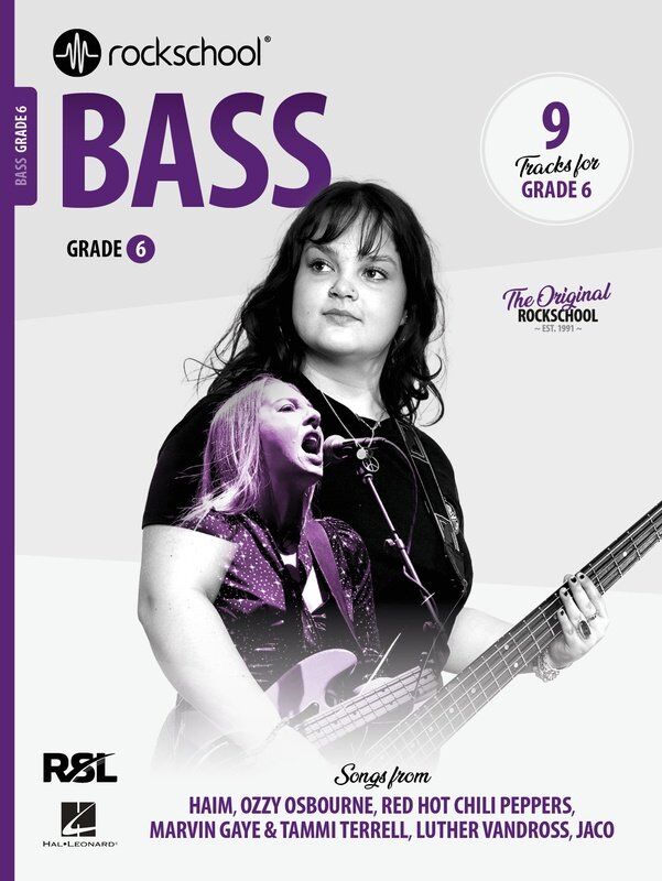 Rockschool Bass Grade 6 (2024) - Double Bass, 72 Pages, 9 Tracks Including "The Chicken" and "Crazy Train"