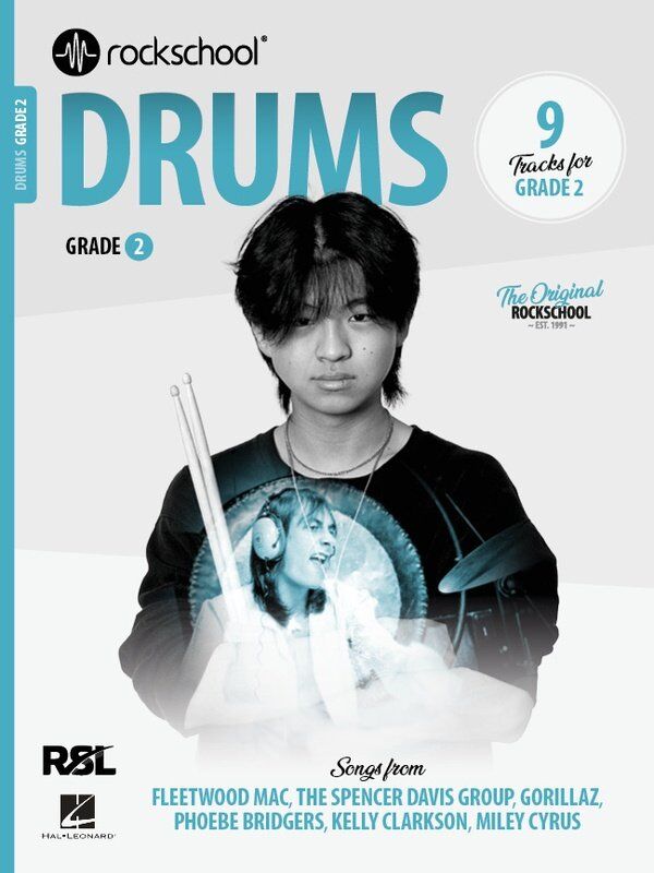 Rockschool Drums Grade 2 (2024) - 48 Pages, Percussion, Includes 9 Expertly Arranged Tracks