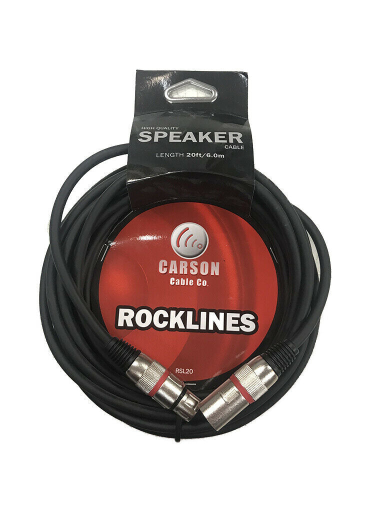 Carson 20 Foot XLR To XLR speaker Cable Professional Heavy Duty XLR (M) To XLR