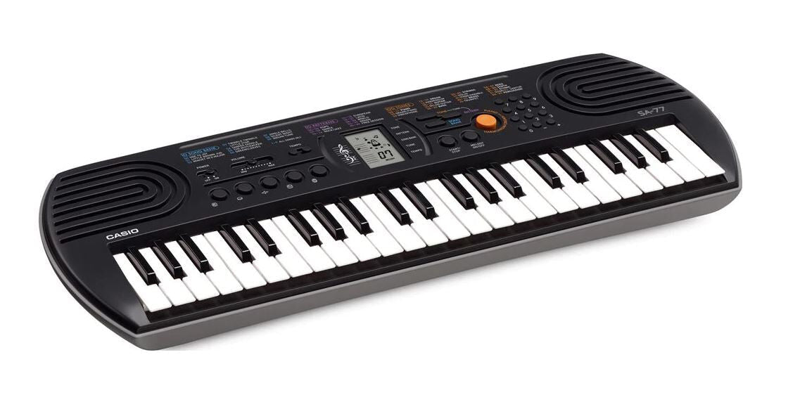 Casio SA77 44 Note Mini Keyboard with LCD Display, 10 Song Bank, 100 Tones, 50 Rhythms, 5 Drum Pads, Compact Design — view 2