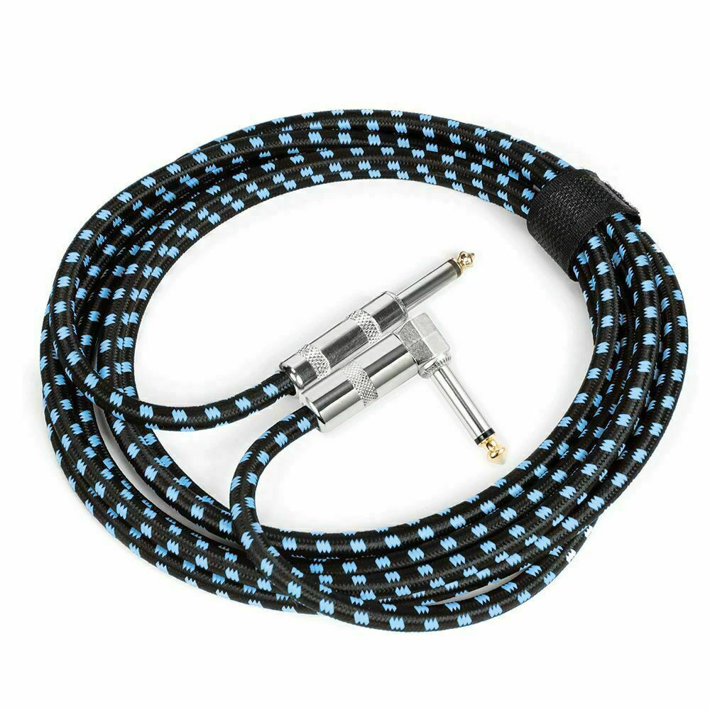 5M Electric Guitar Black and Blue Braided Instrument Cable — view 3