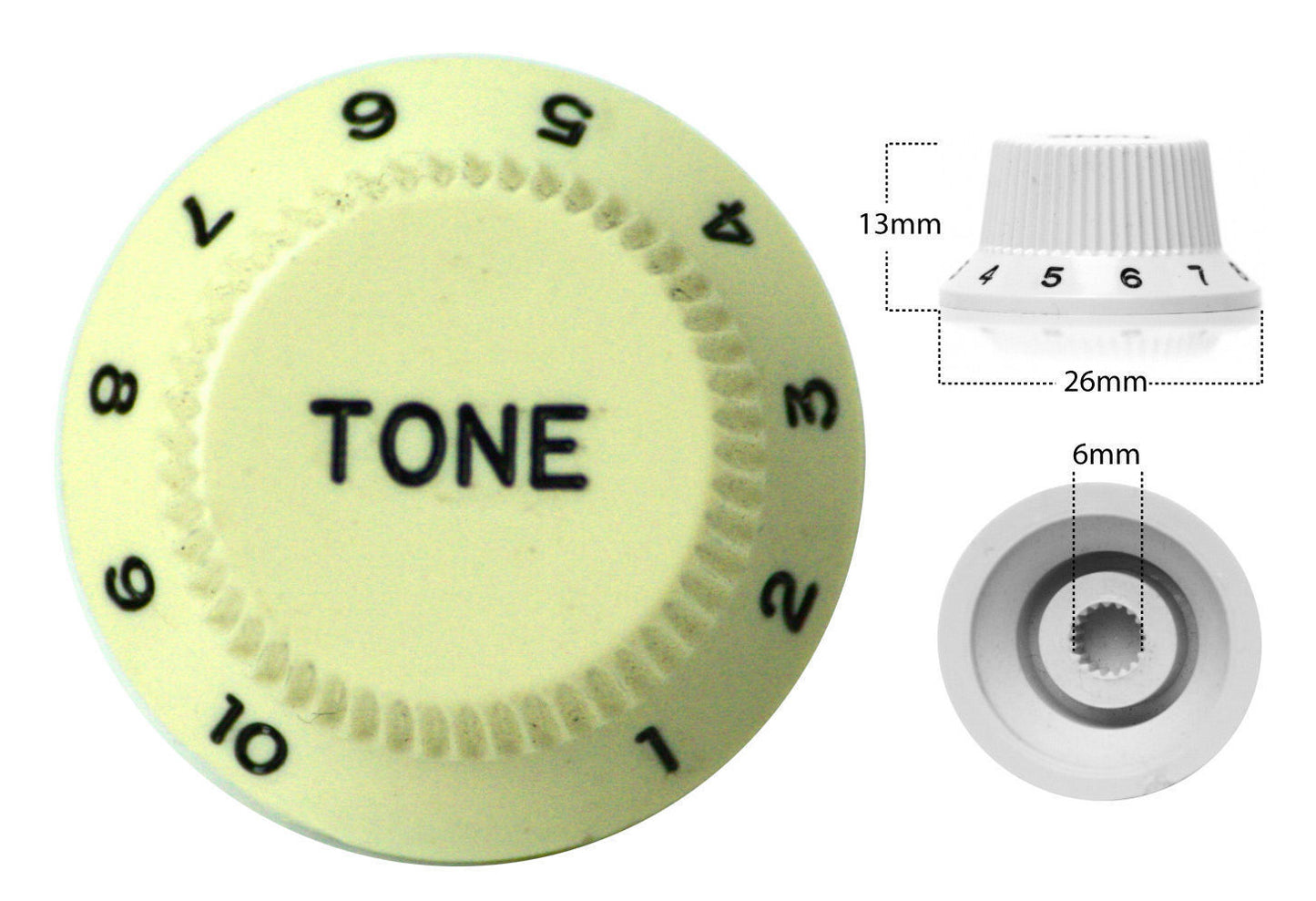 Strat Style Control Tone Knob For Electric Guitar Japanese Mint Green