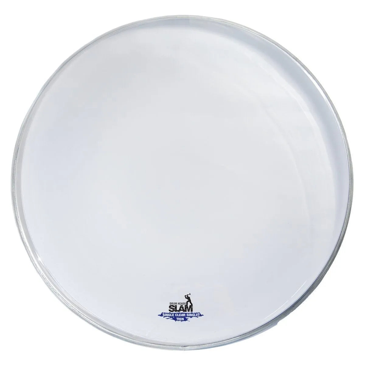 Slam Single Ply Clear Thin Weight Drum Head 20" - SDH-1PCL-T20, 0.175mm Mylar, responsive low-mid tones, suitable for various music styles.