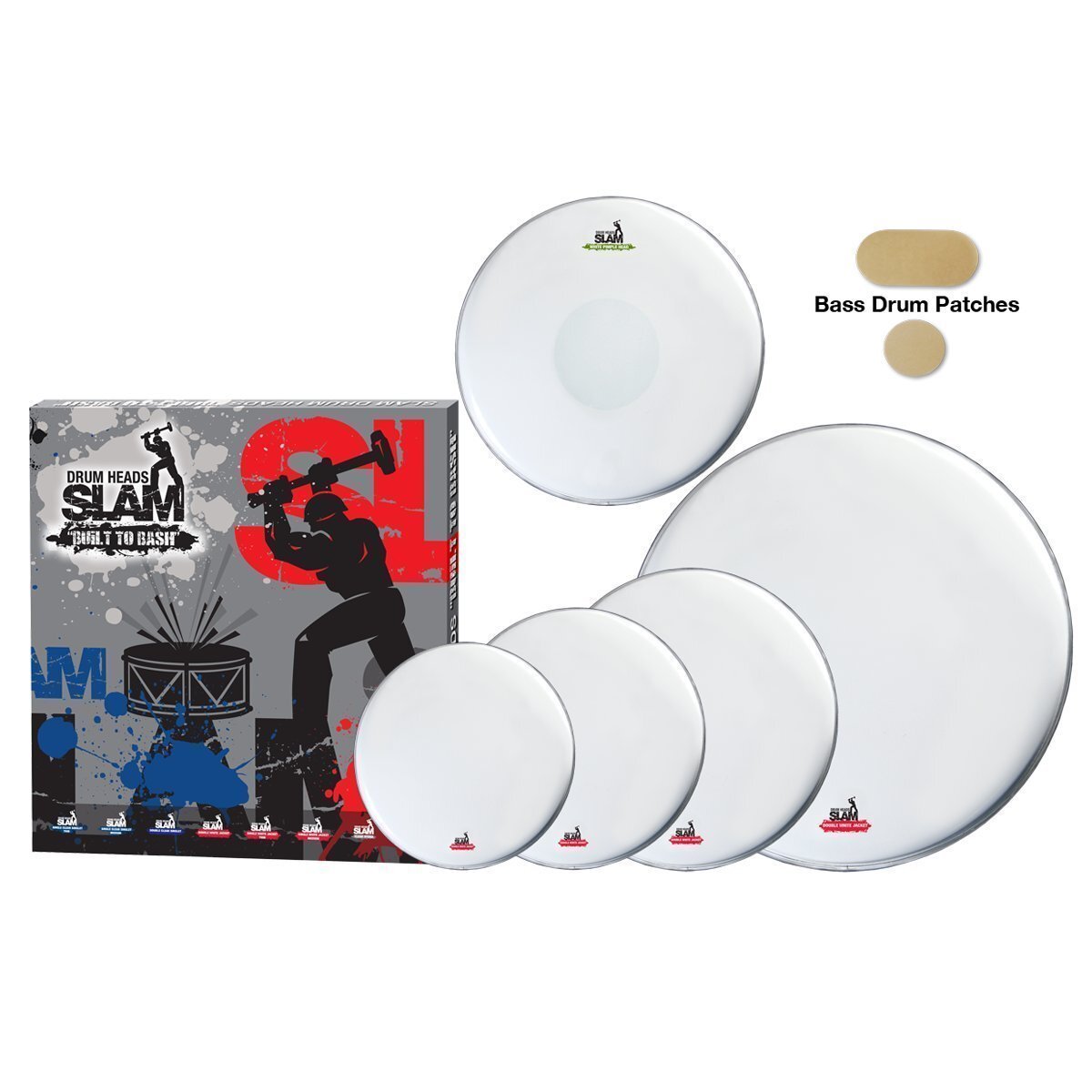 Slam 2-Ply Coated Drum Head Pack 12"T/13"T/16"T/14"S/22"BD