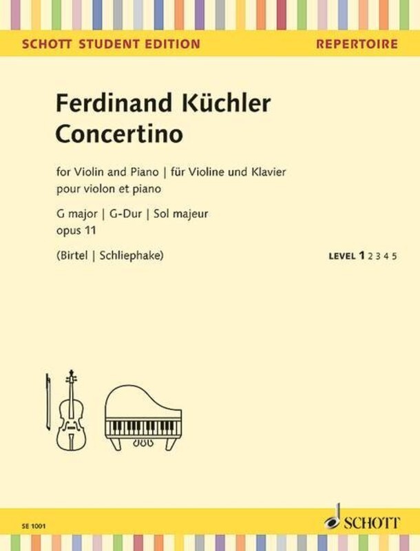 Kuechler - Concertino G Op 11 Violin/Piano (Softcover Book)