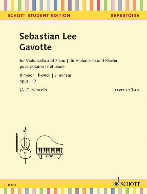 Gavotte in B Minor Op 112 for Cello and Piano - Lee Sebastian Schott SE1023