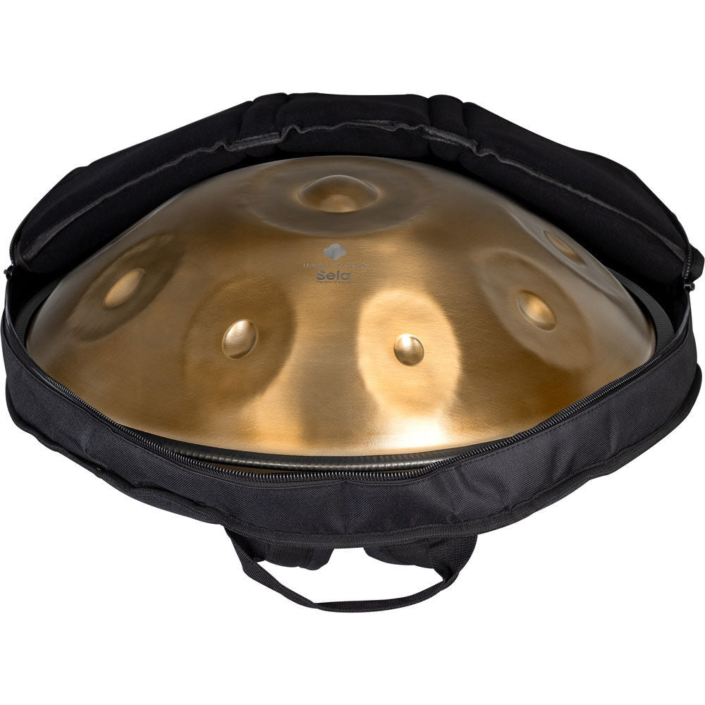 Sela Harmony Handmade Stainless Steel Handpan with Bag - D Kurd 9, Tuning: D Kurd, 440 Hz, 8 Tones, Gold, 57 cm Diameter, Weight: 5.2 kg — view 6