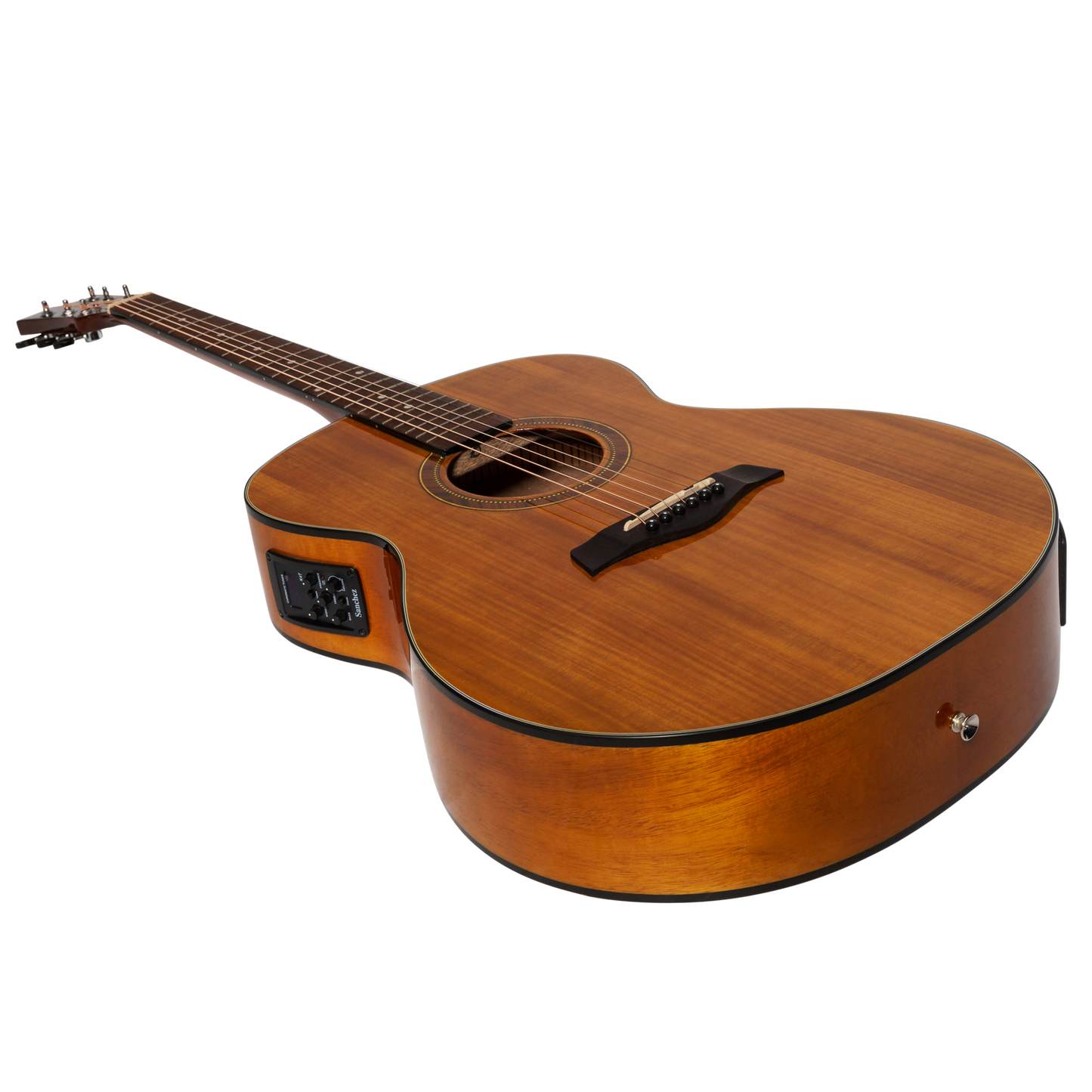 Sanchez SF-18ETG-ACA Acoustic Electric Small Body Guitar Acacia Gloss Finish — view 3