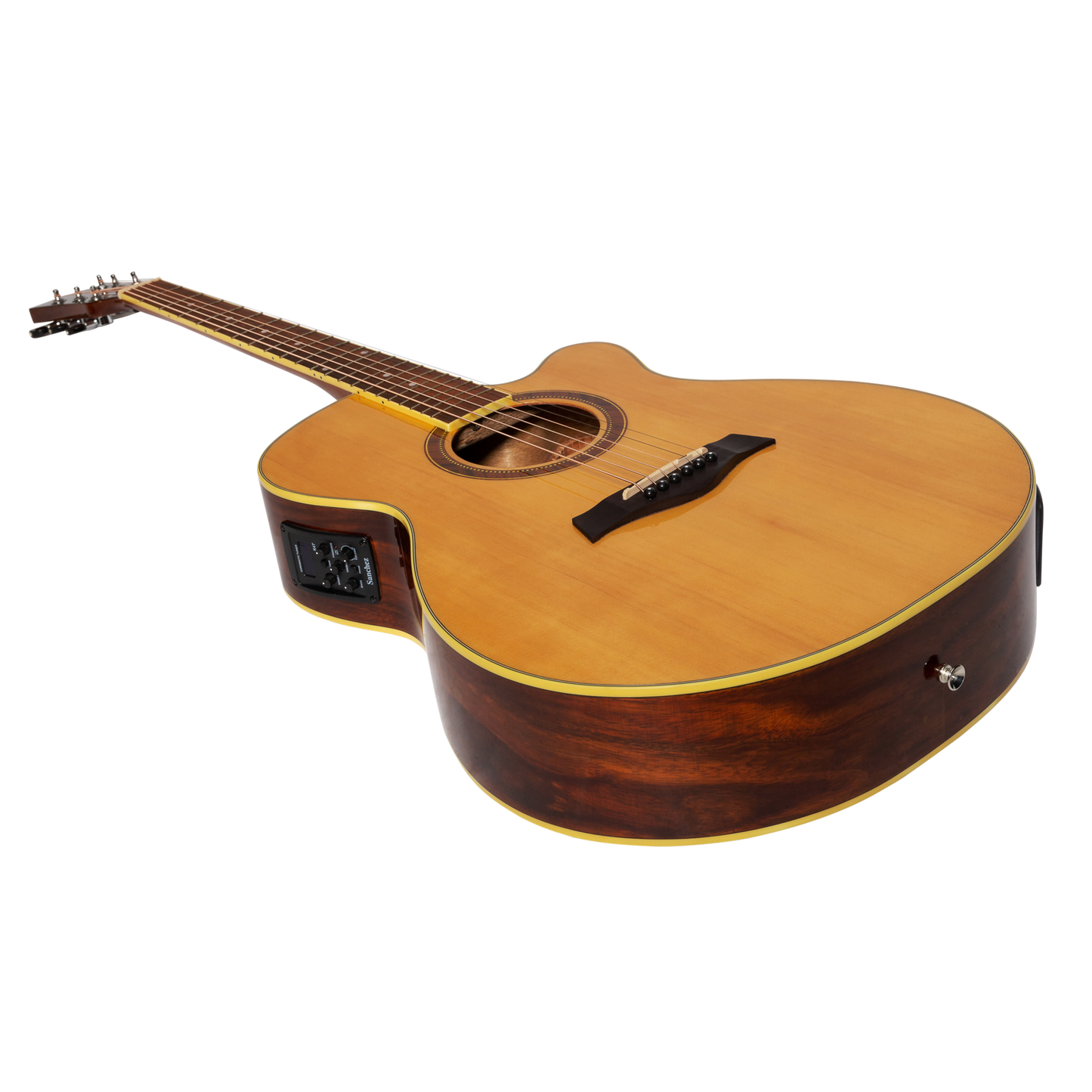 Sanchez SFC-18G-SR Acoustic-Electric Small Body Cutaway Guitar Gloss Spruce/Rosewood — view 3