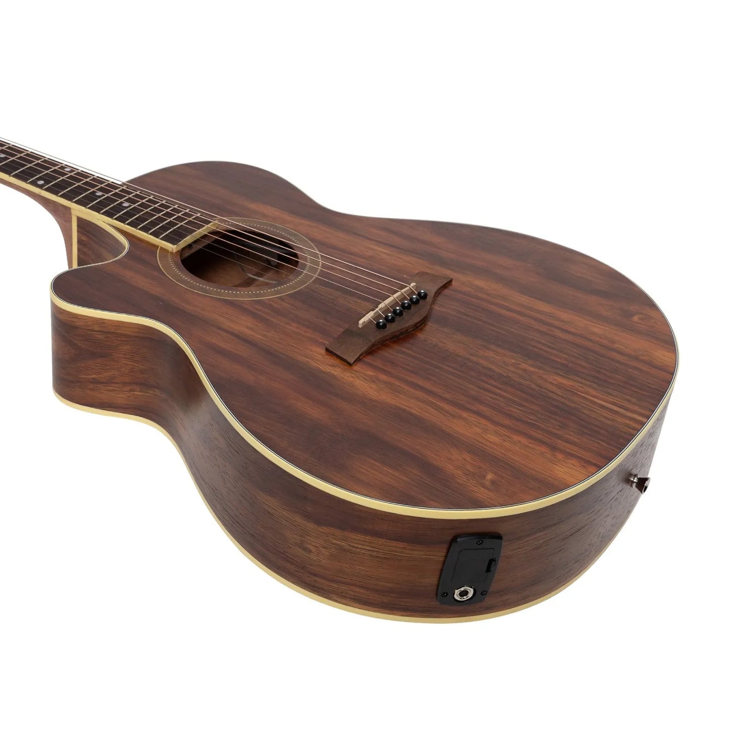 Sanchez Left Handed Acoustic-Electric Small Body Cutaway Guitar SFC-18L-RWD Natural Satin Rosewood 6 Strings — view 6