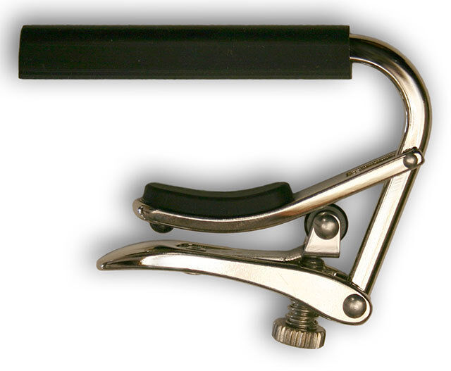 Shubb C2 Nylon String Guitar Capo, Polished Nickel, Standard Size for Flat Fretboard