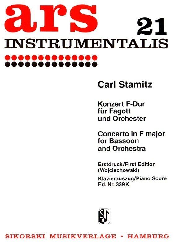 Stamitz - Concerto in F Major for Bassoon and Piano, 30 Pages, Sikorski