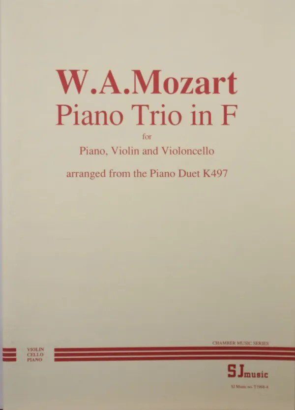 Mozart Piano Trio in F, Arranged by John Cooley, SJ Music, Cello/Piano/Violin, Format: Piano Trio, 1 Page