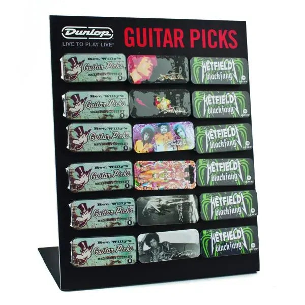 AMS Magnetic Pick Tin Display - Steel Black, 35cm x 28cm, Holds 18 Tins