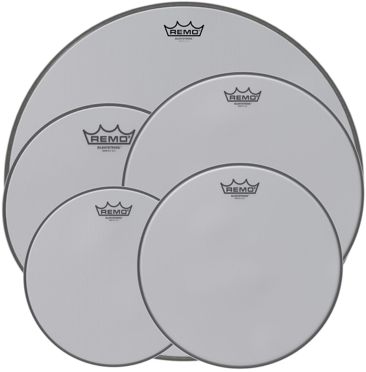 Remo Silent Stroke Mesh Rock Pack 22 10 12 16 14 snr Drum Head Skins