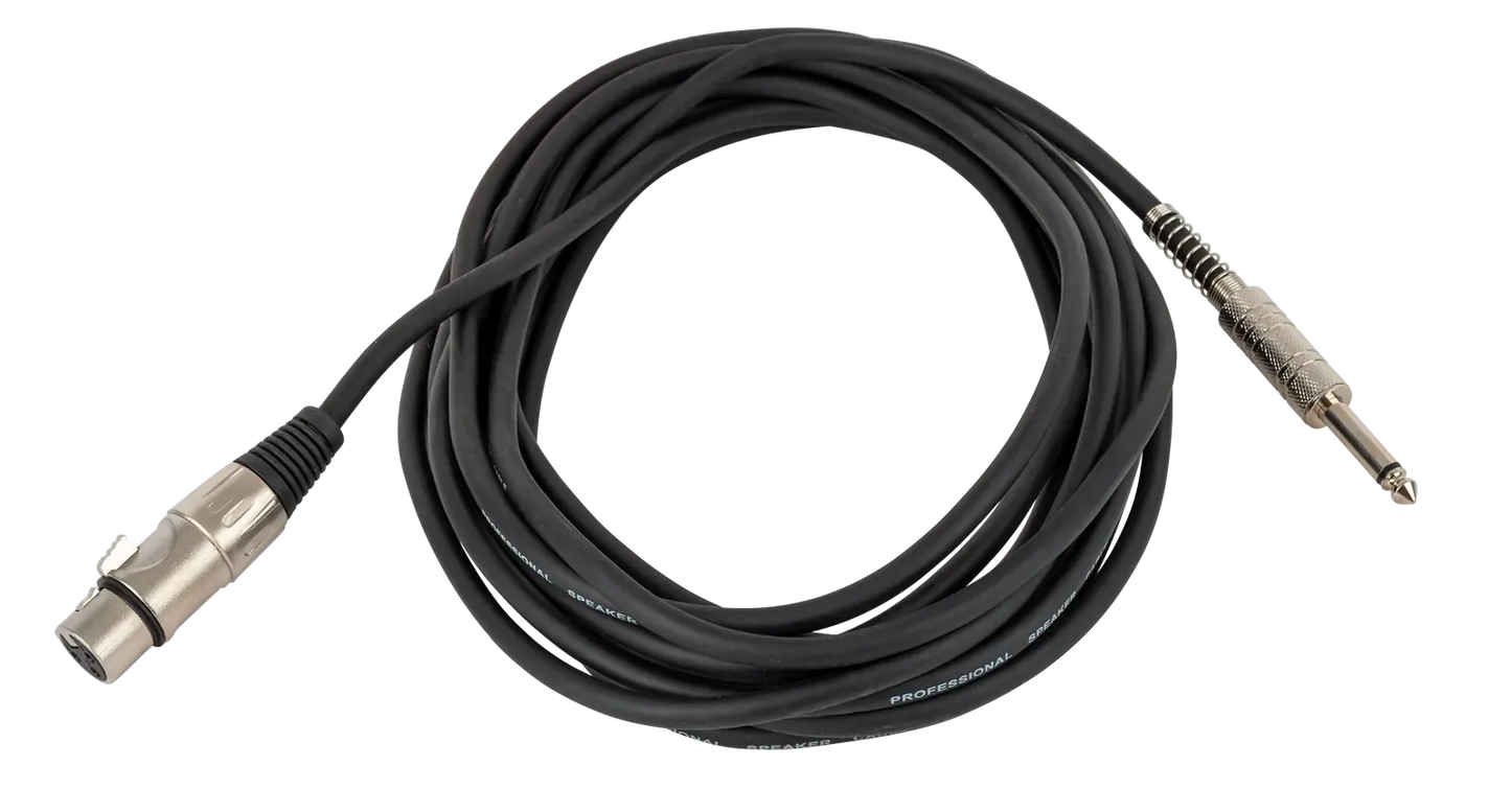AMS 20 FT Speaker Cable Black Straight Jack to XLR Female