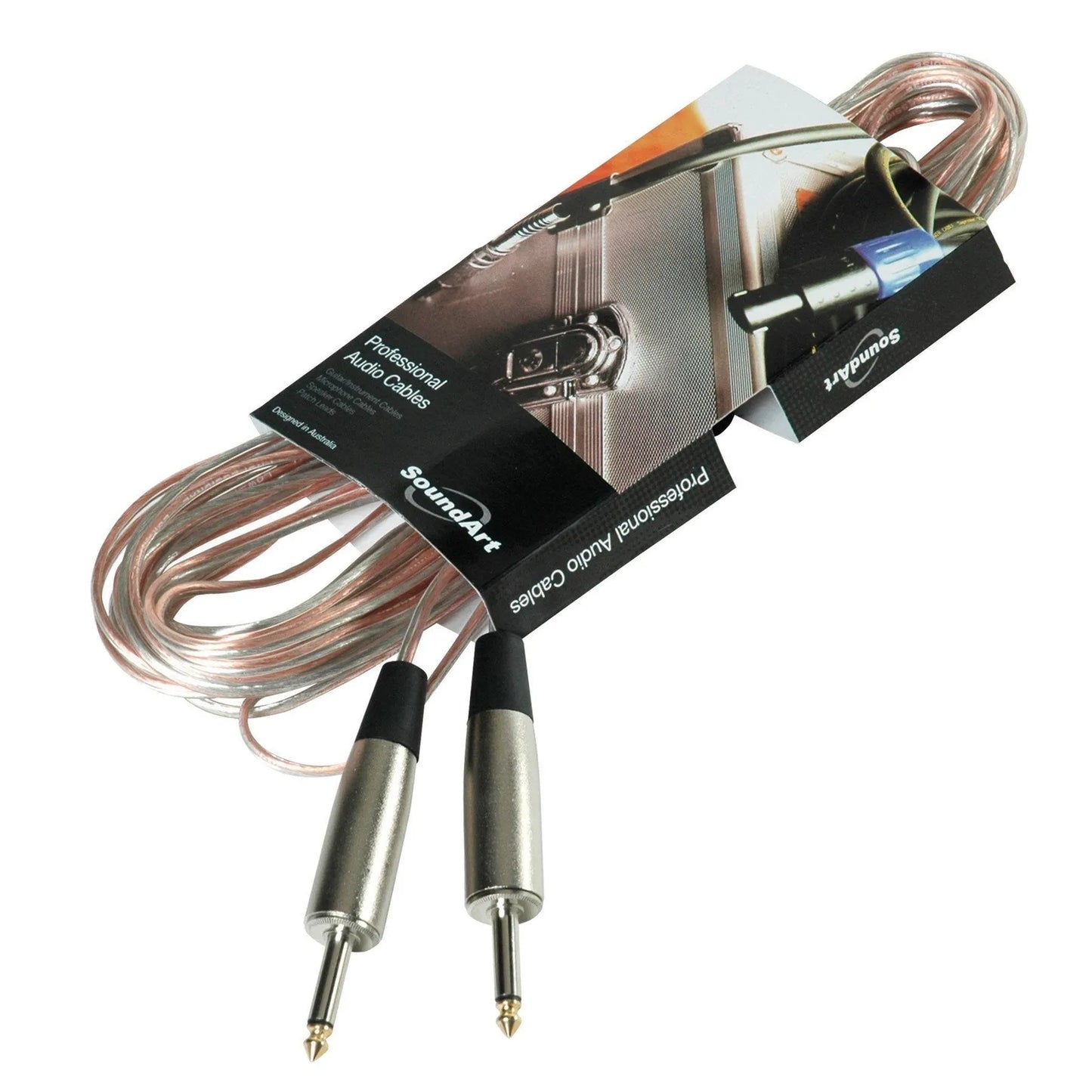 SoundArt SSC-40 Clear Speaker Cable with Jack to Jack Connectors, 10m Length