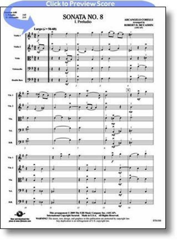 Sonata No 8 Arr Mccashin String Orchestra Score/Parts