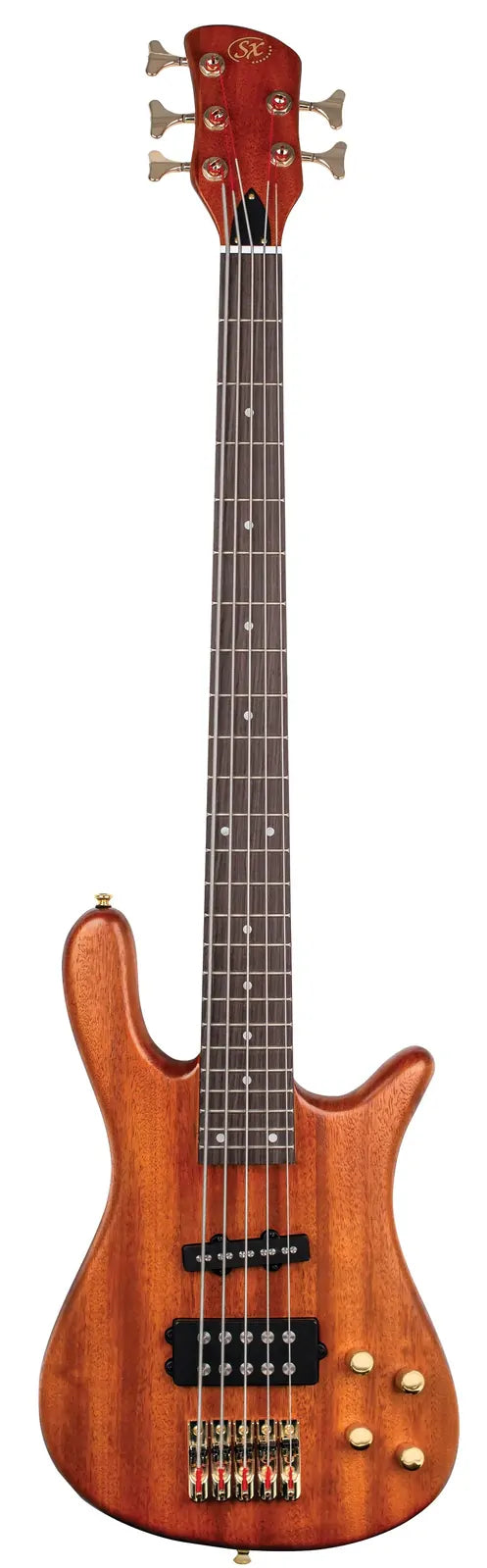 Essex SX 5-String Bass Guitar Natural Satin Neck Thru with J-Style Pickups and 3-Band Preamp — view 2