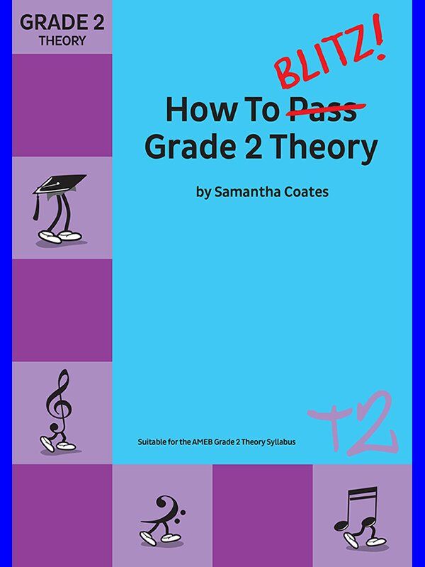 How to Blitz Theory Grade 2 Workbook by Samantha Coates, 80 Pages, Music Notation, Step-by-Step Worksheets, Fun Format