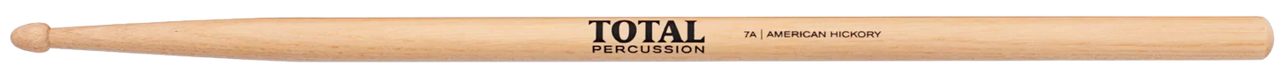 Total Percussion 7A American Hickory Drumsticks with Wood Tip