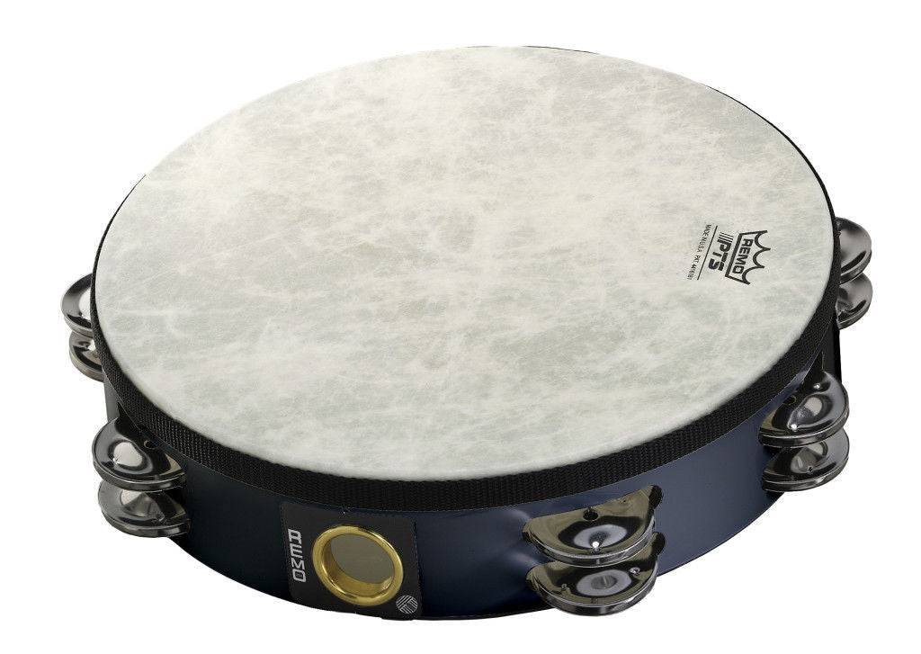REMO - 10 Inch Tambourine Fiberskyn 3 Percussion, 16 Pairs Of Jingles