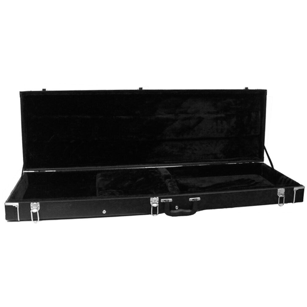 Torque Wooden Rectangular Electric Guitar Case - Black Finish with Plush Interior — view 2