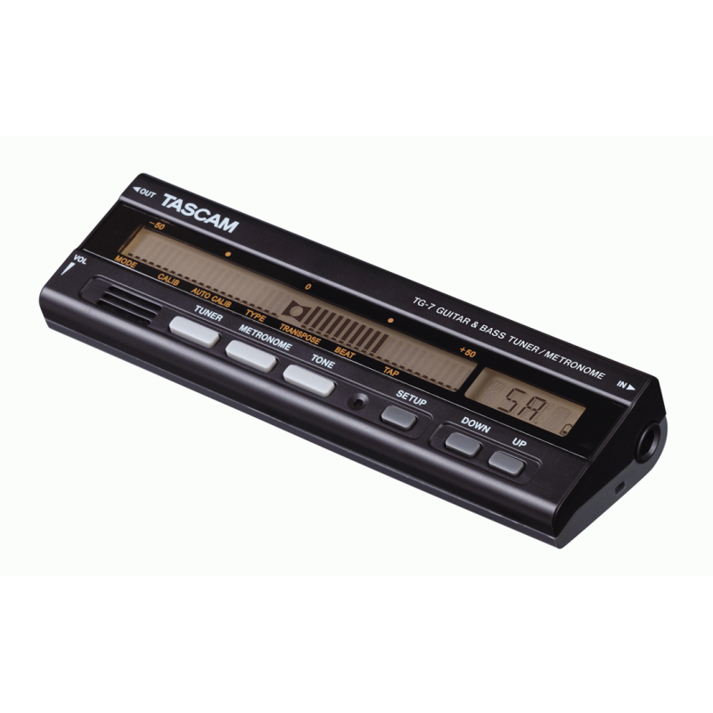 Tascam TG-7 Chromatic Tuner and Metronome for Guitar and Bass