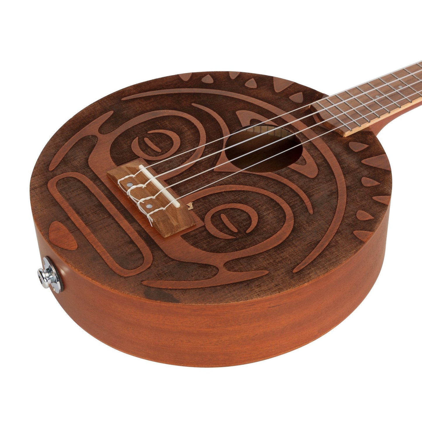 Timberidge Tiki Man Concert Ukulele with Pickup and Soft Case - Natural Satin — view 6