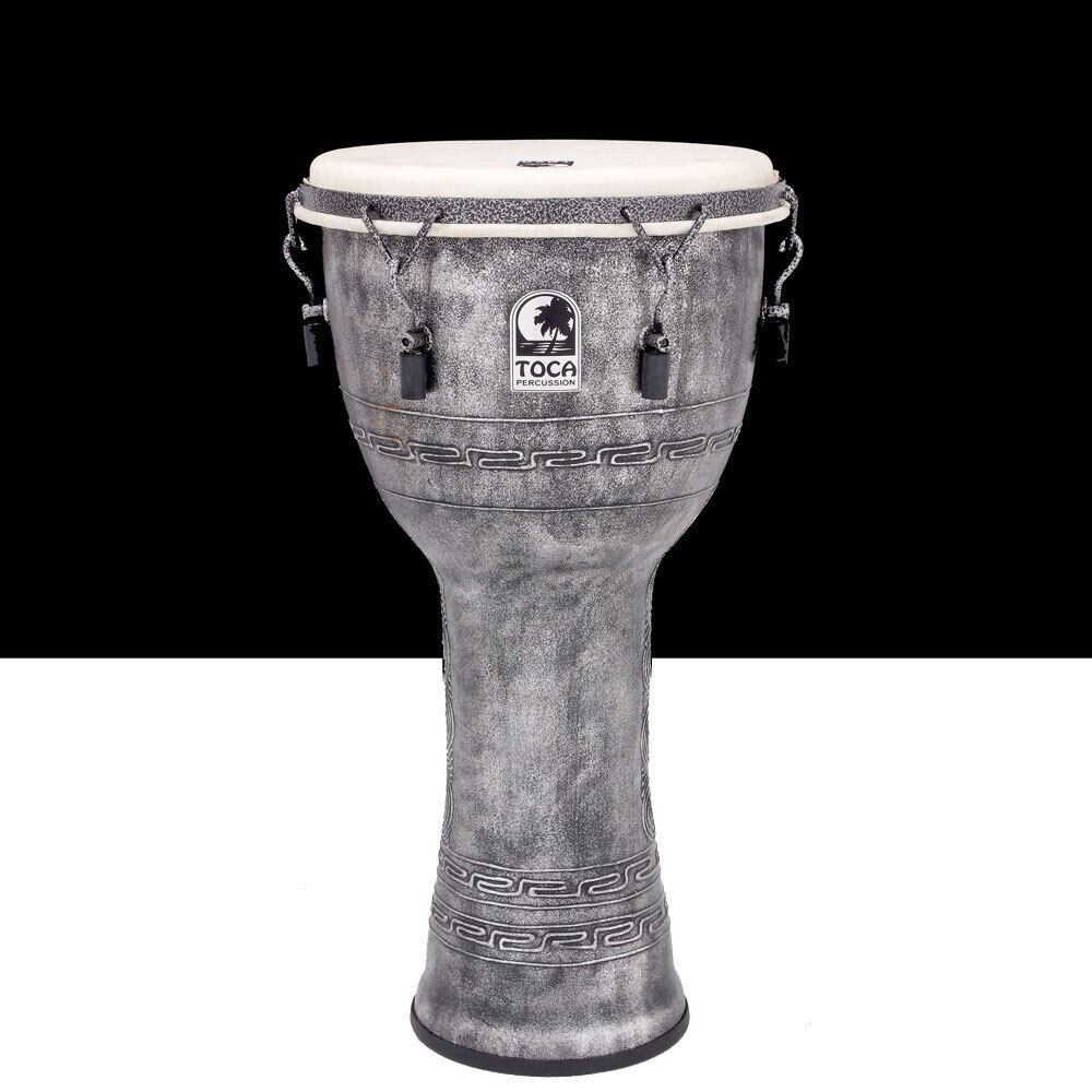 Toca Freestyle Series Mech Tuned 10" Djembe in Antique Silver Finish — view 2