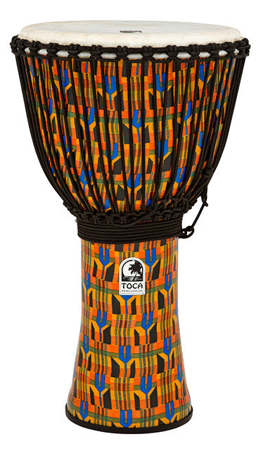 Toca Freestyle 2 Series 14" Djembe in Kente Cloth with Bag and Synthetic Head