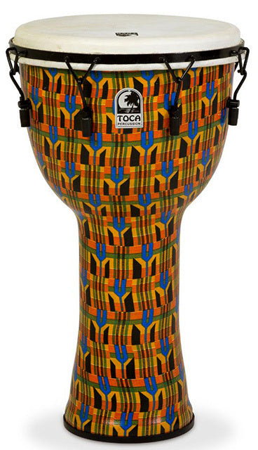 Toca Freestyle 2 Series 14" Mech Tuned Djembe in Kente Cloth with Bag