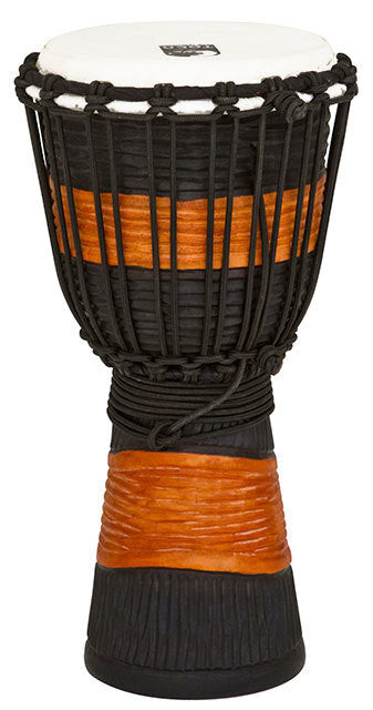 Toca Street Carved Series Wooden Djembe 8" Synthetic Head Black & Brown Finish