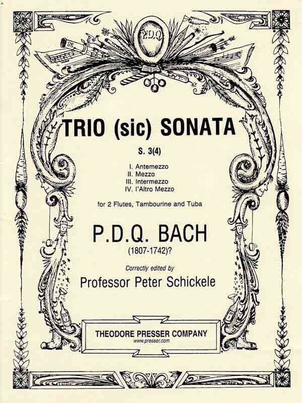 Pdq Bach - Trio (Sic) Sonata 2Flutes/Tambourine/Tuba (Music Score/Parts)